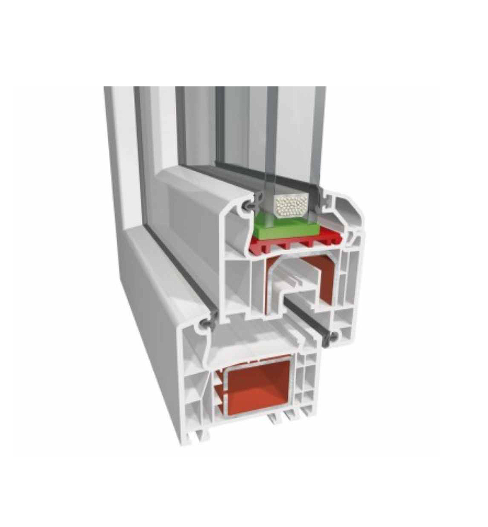 Sprosse-/bondehusvindue fra SFwindoor pvc ideal profil 4000